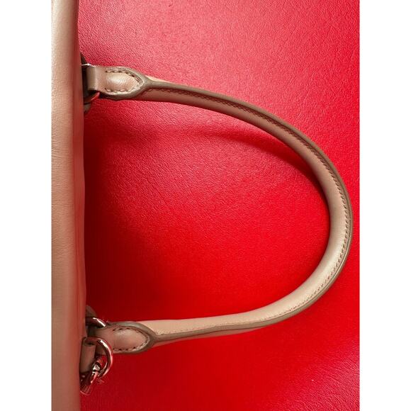 Prada Inside Bauletto Soft Taupe & Pink Calfskin Stylish Shoulder Crossbody Bag - Picture 11 of 16